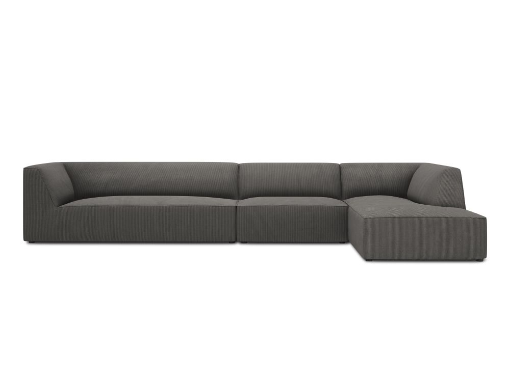 Cosmopolitan Design Ecksofa Siena 5-Sitzer Kord Scala Dunkelgrau Rechts