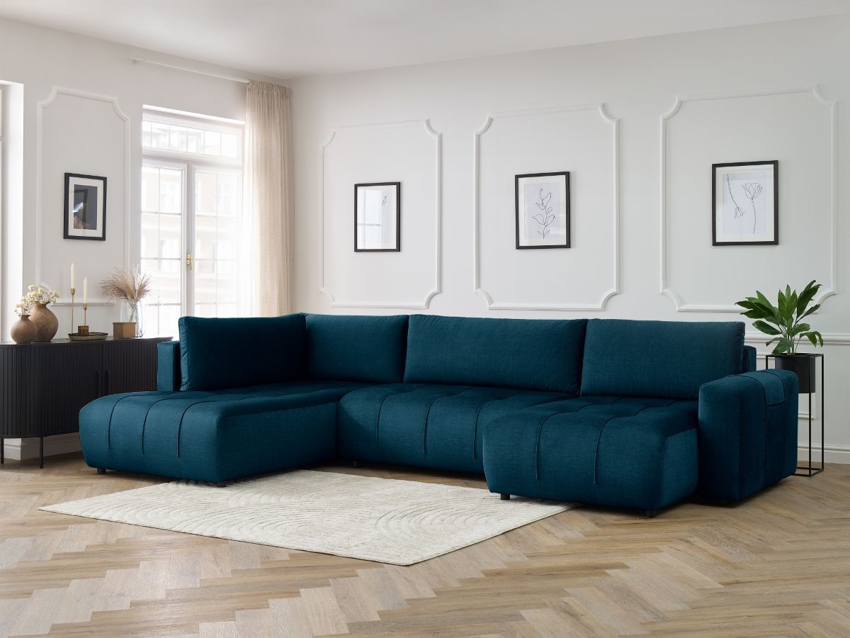 Bobochic Arsene Wohnlandschaft Samt Blau Ecke rechts
