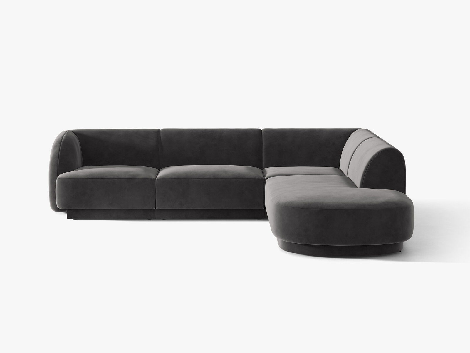 Micadoni Ecksofa Miley 6-Sitzer Rechts Samt Bluvel Grau