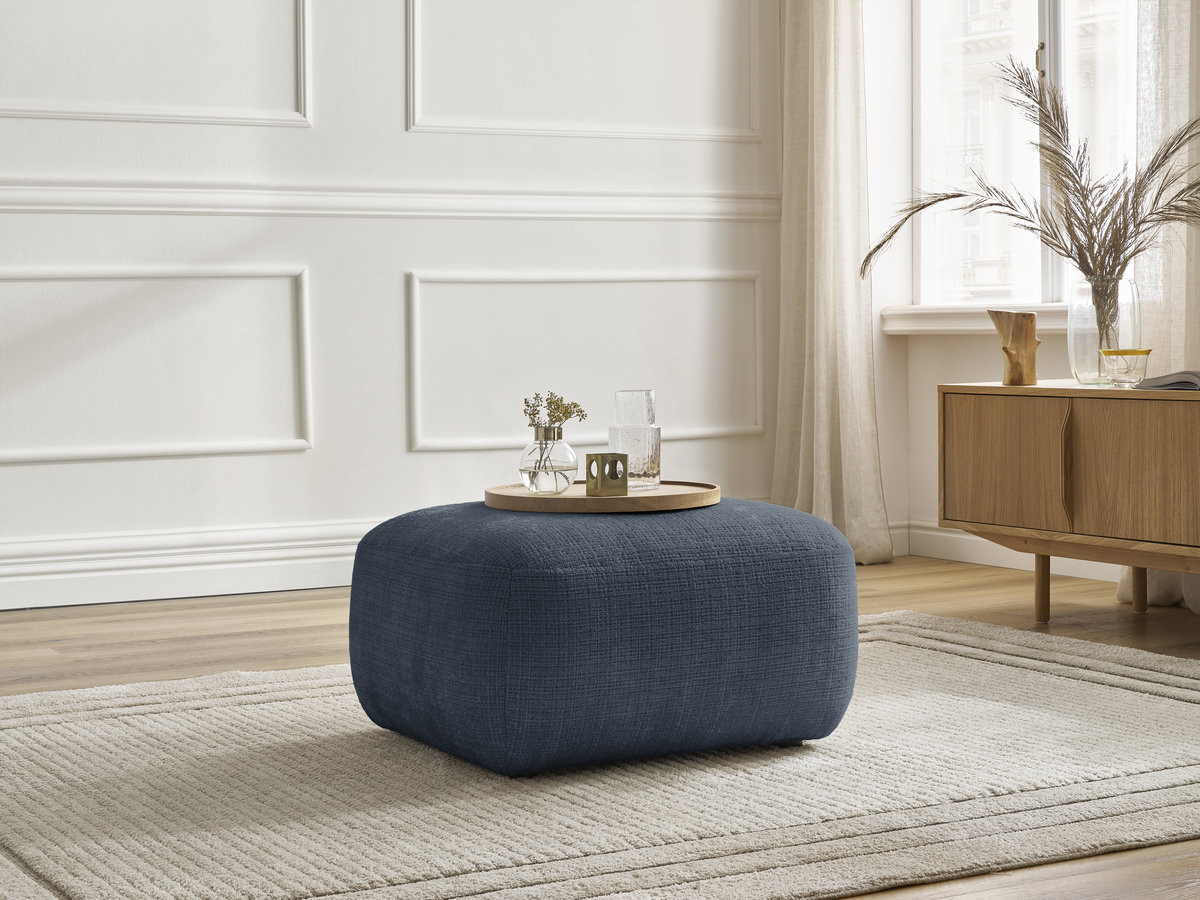 Bobochic Denise Pouf Strukturstoff Dunkelblau