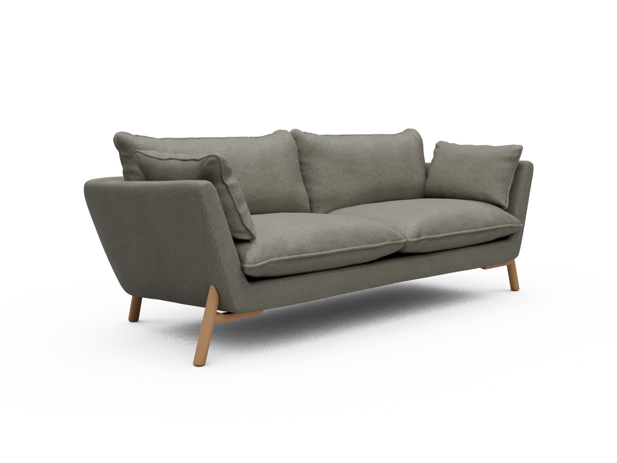 Skandi Home Sofa Emil Soft 3-Sitzer Beinfarbe Eiche Natur Denari-Warm-Grey moebelfaktor