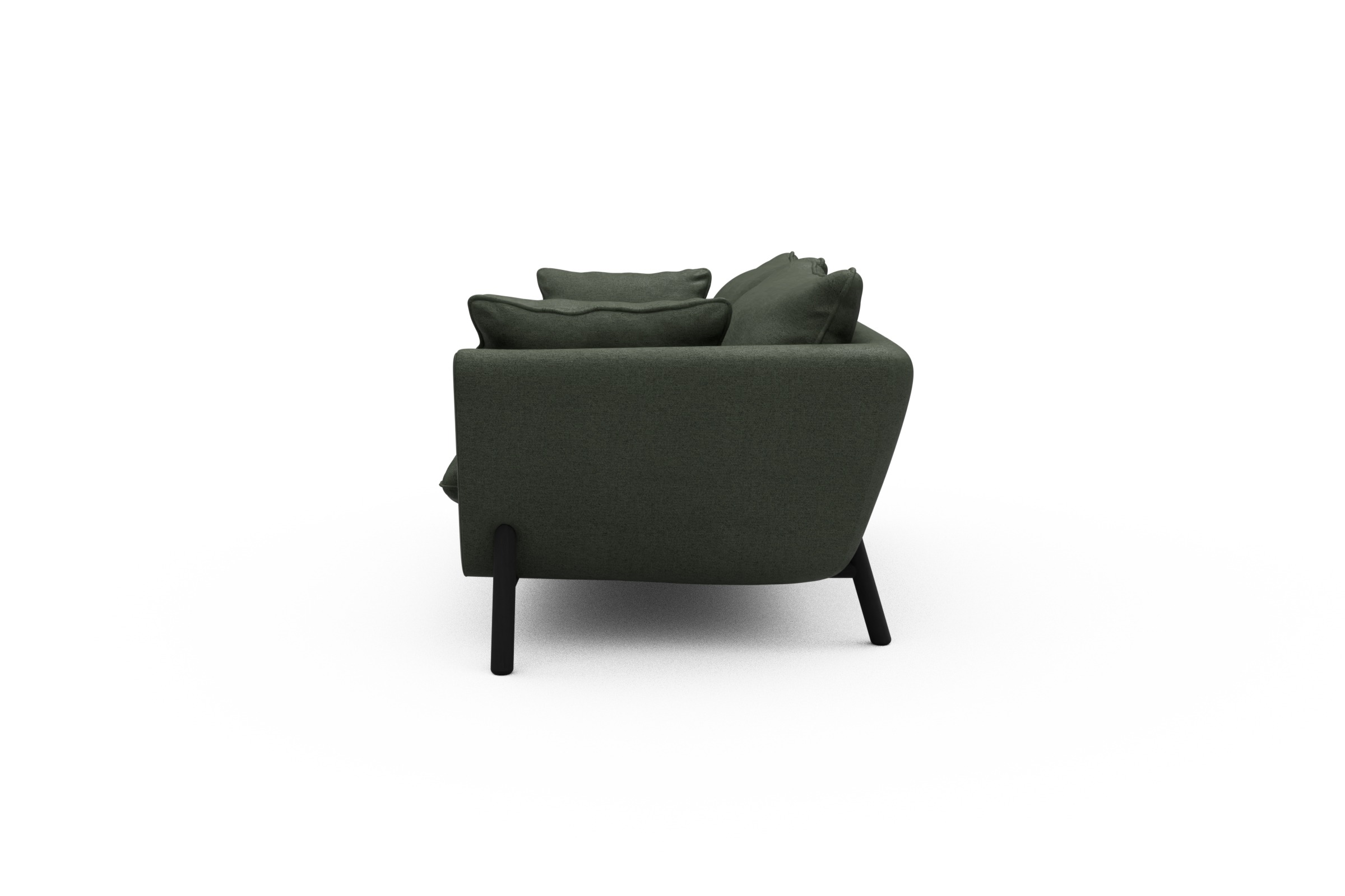 Sofa Emil PREMIUM 2-Sitzer Beinfarbe Eiche Schwarz Denari-Forest-Green