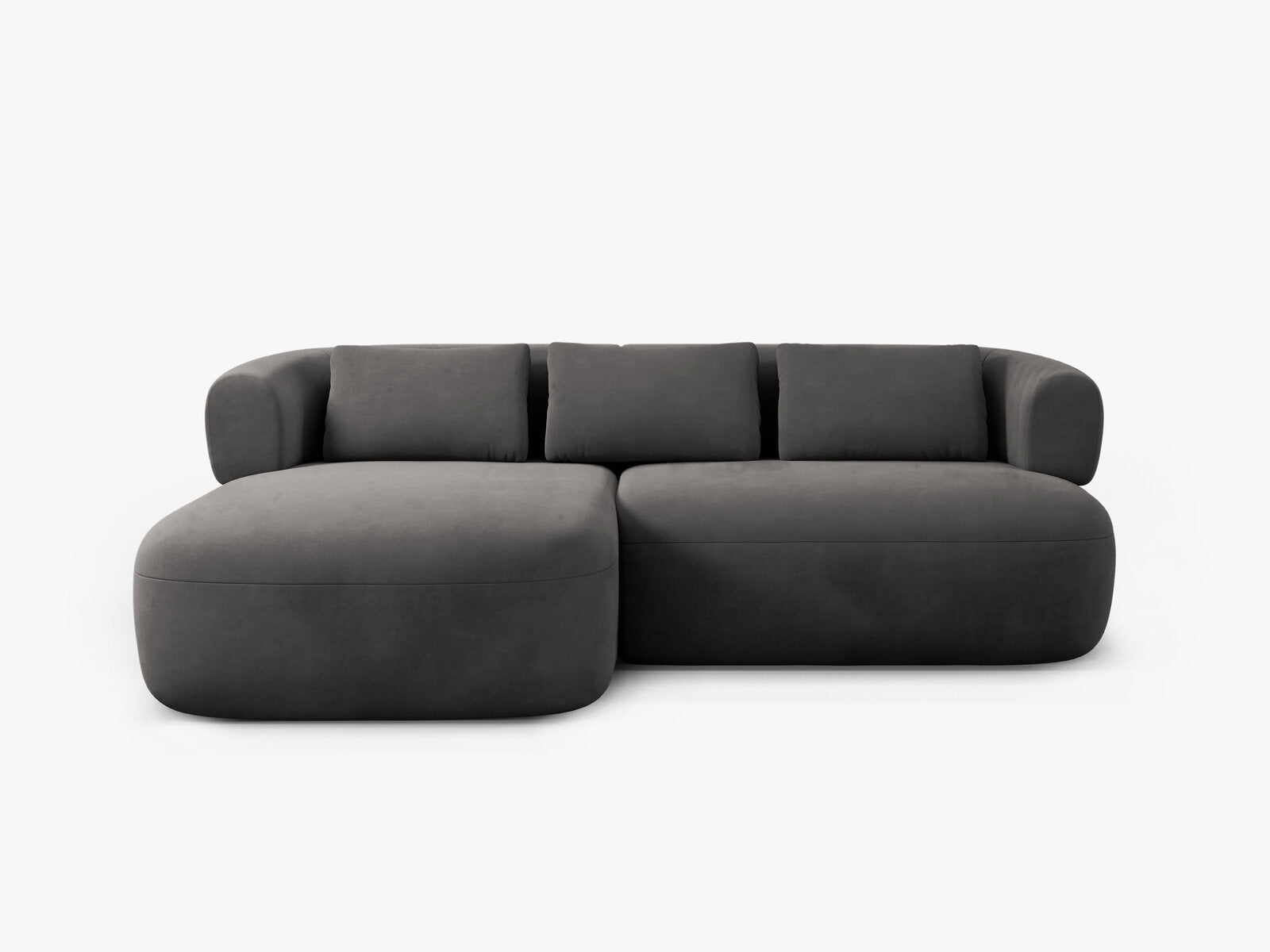 Micadoni 5-Sitzer Ecksofa Jenny Kleine Version Links Samt Salvador Dunkelgrau