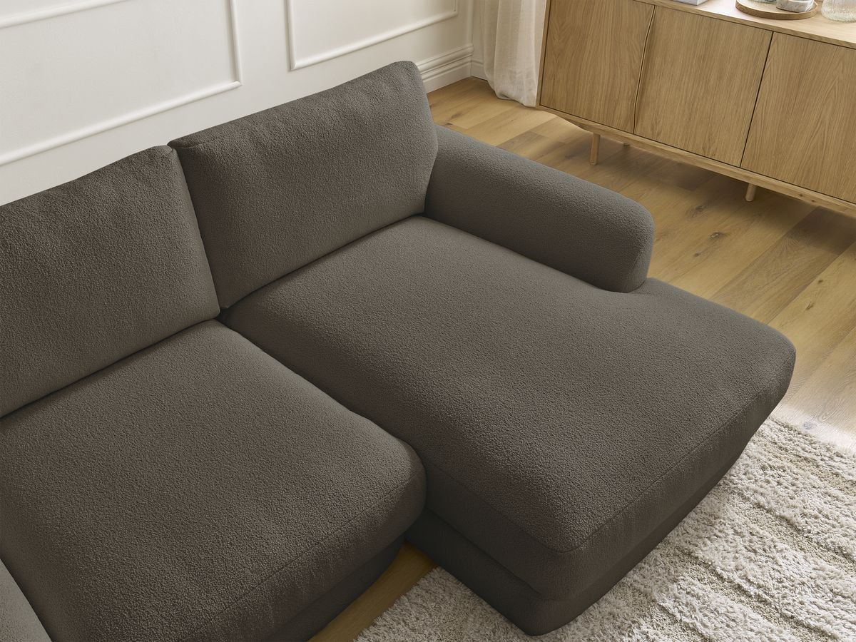 Bobochic Leonore Ecksofa Bouclé-Stoff Braun Ecke rechts