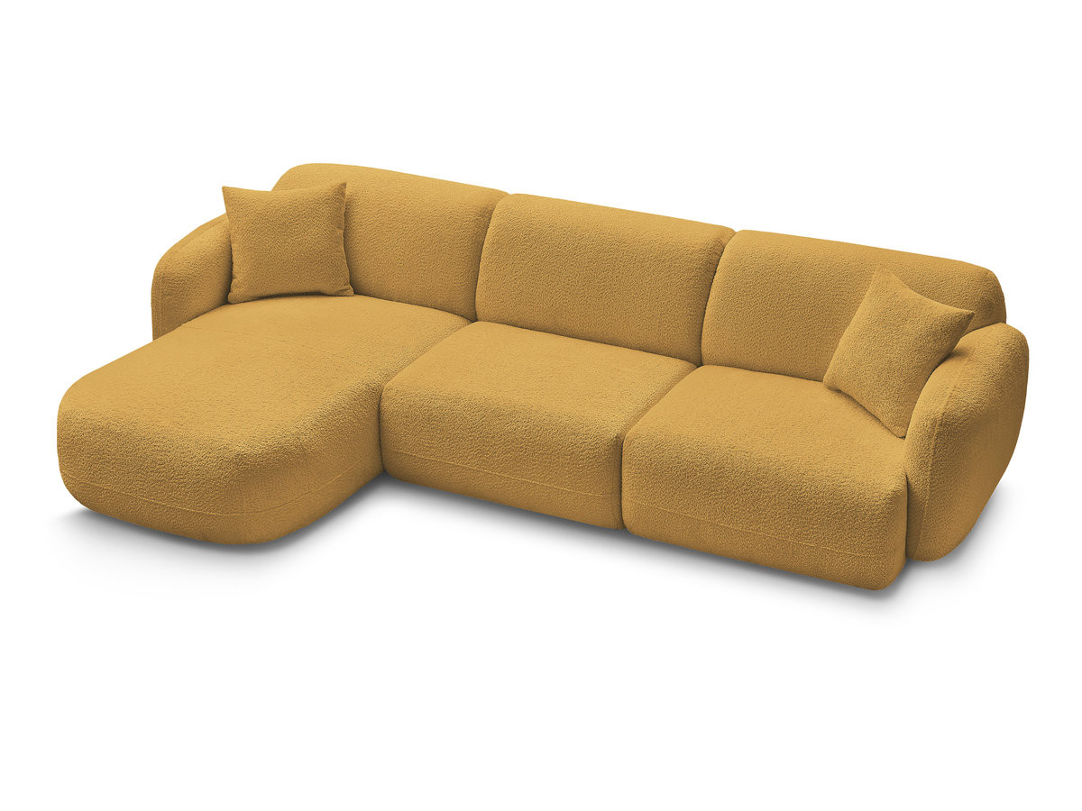 Bobochic Anda Ecksofa 292 × 163 cm Chenille Gelb Ecke links