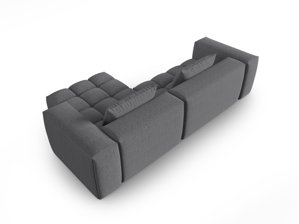 Cosmopolitan Design Ecksofa Verona 3-Sitzer Strukturierter Stoff Sorella Grau Rechts