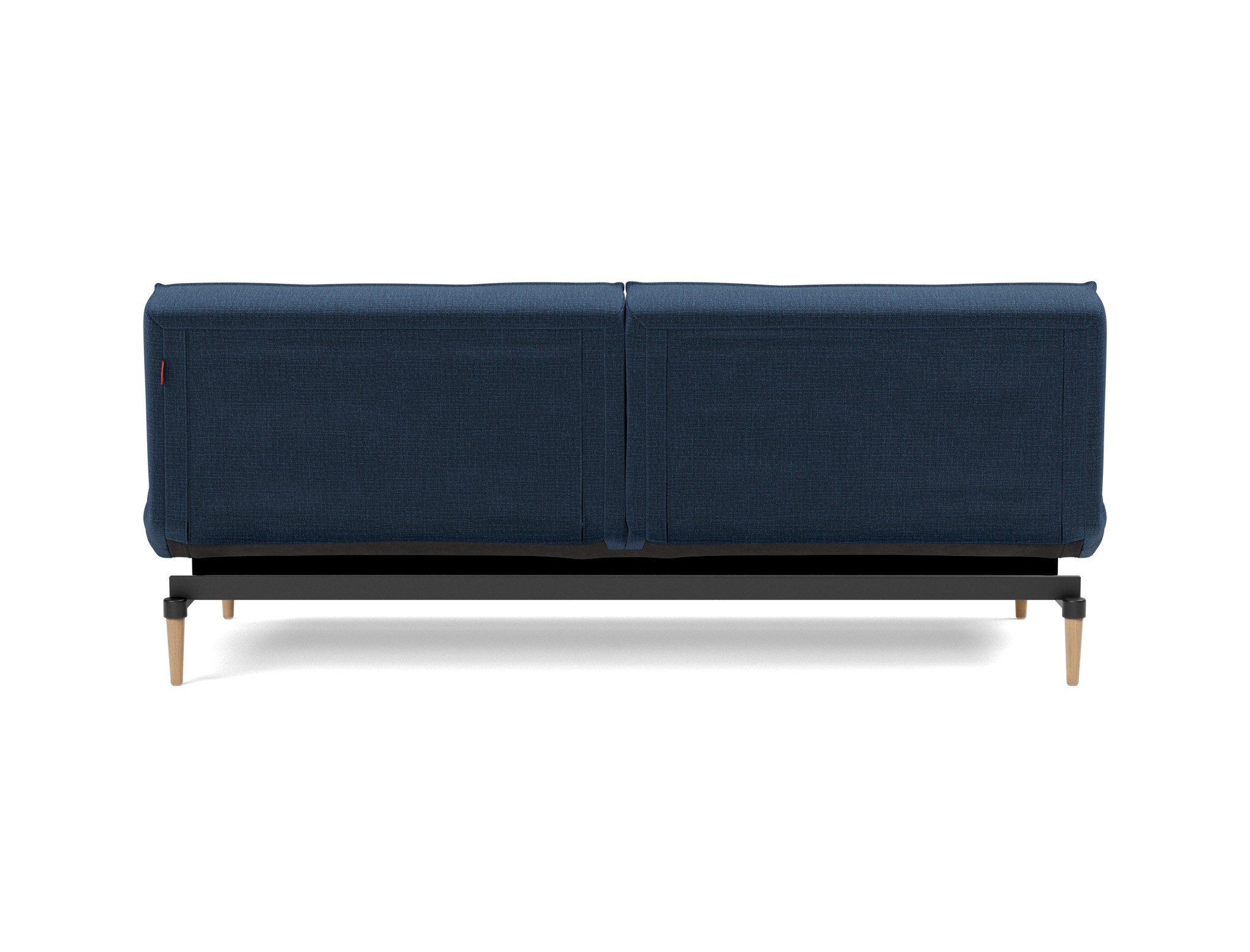 Schlafsofa Splitback Chenille Esina 414-Indigo-Blue Beine Styletto Eiche hell