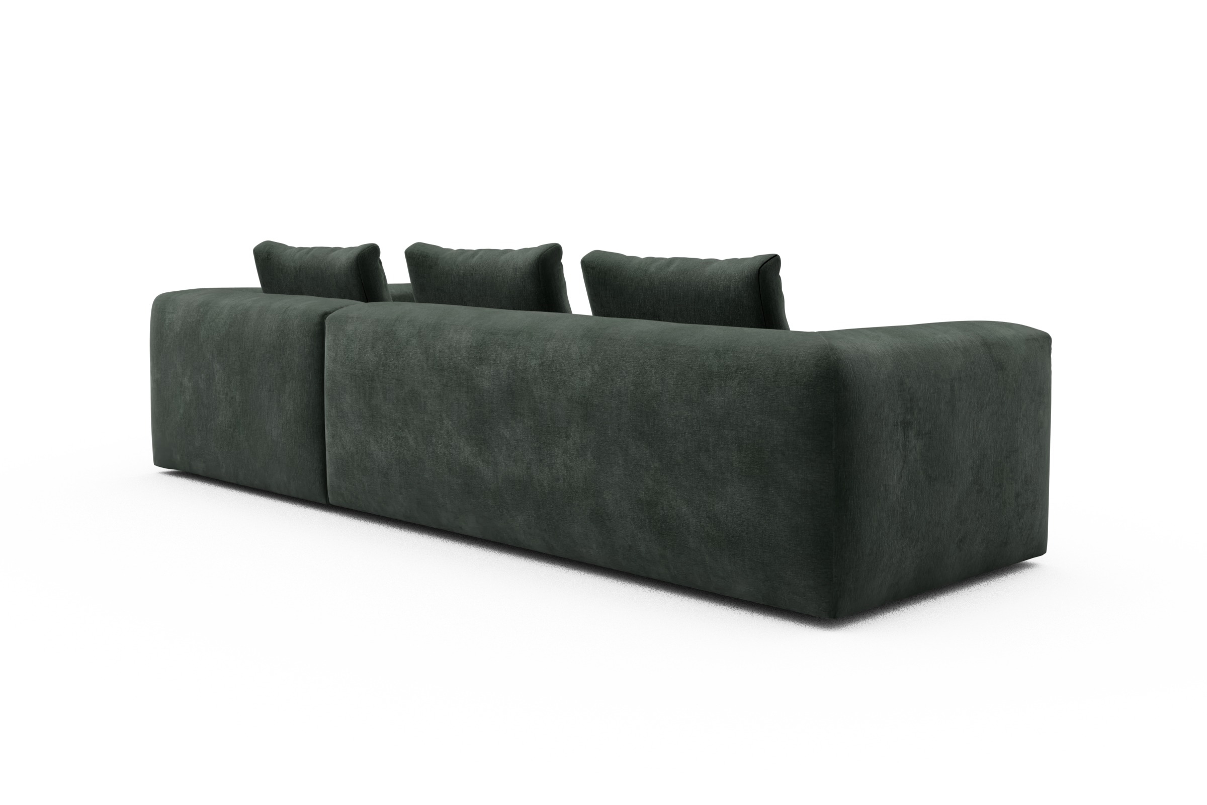 Ecksofa Fred Relax-Ecke rechts mit 2,5-Sitzer Smooth-Laurel-Green