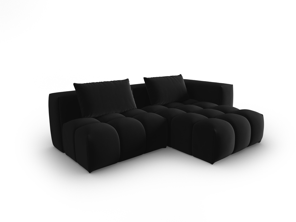 Cosmopolitan Design Ecksofa Verona 3-Sitzer offen Samt Casino Schwarz Rechts