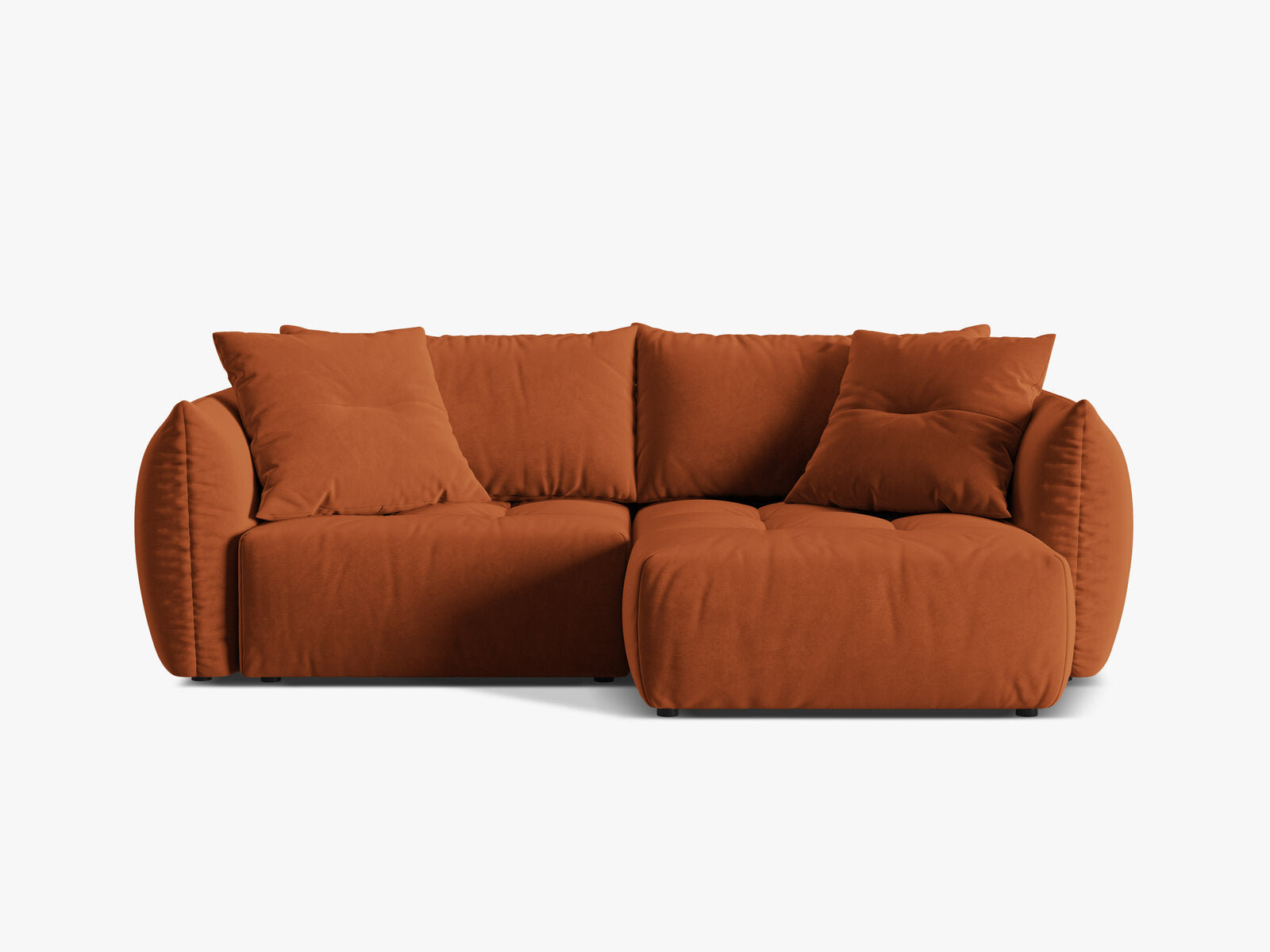 Micadoni Bloom Ecksofa 3-Sitzer mit Schlaffunktion Rechts Samt Casino Terrakotta