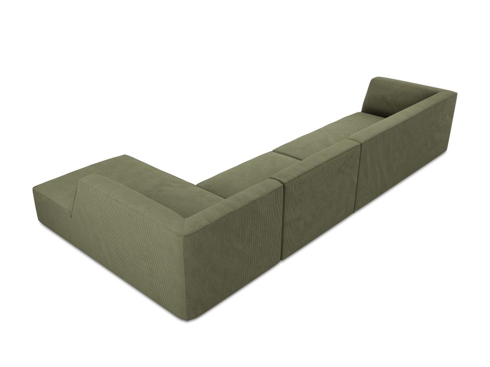 Cosmopolitan Design Ecksofa Siena 5-Sitzer Kord Scala Grün Rechts