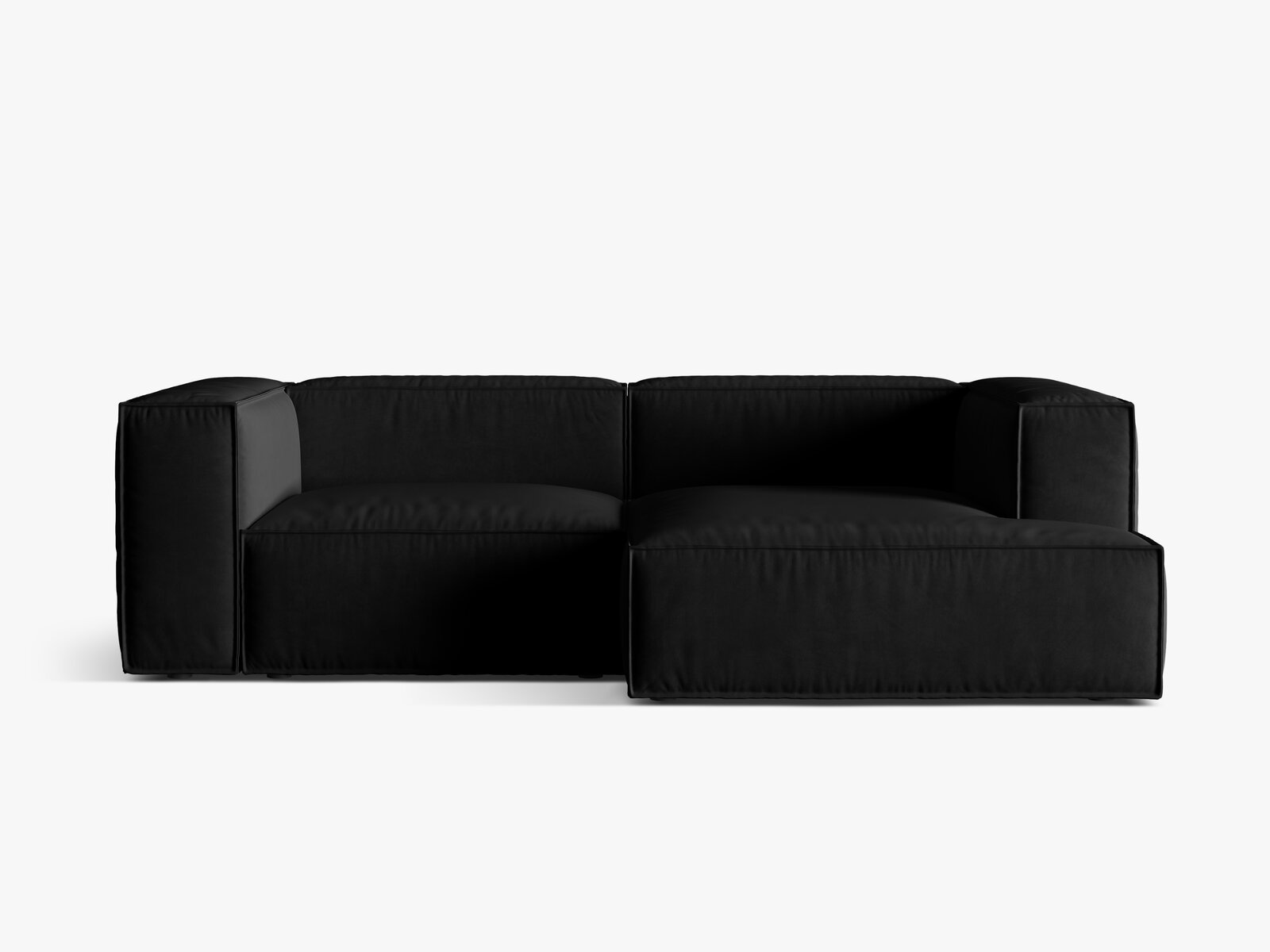 Micadoni Ecksofa Nuria 3-Sitzer Rechts Samt Schwarz