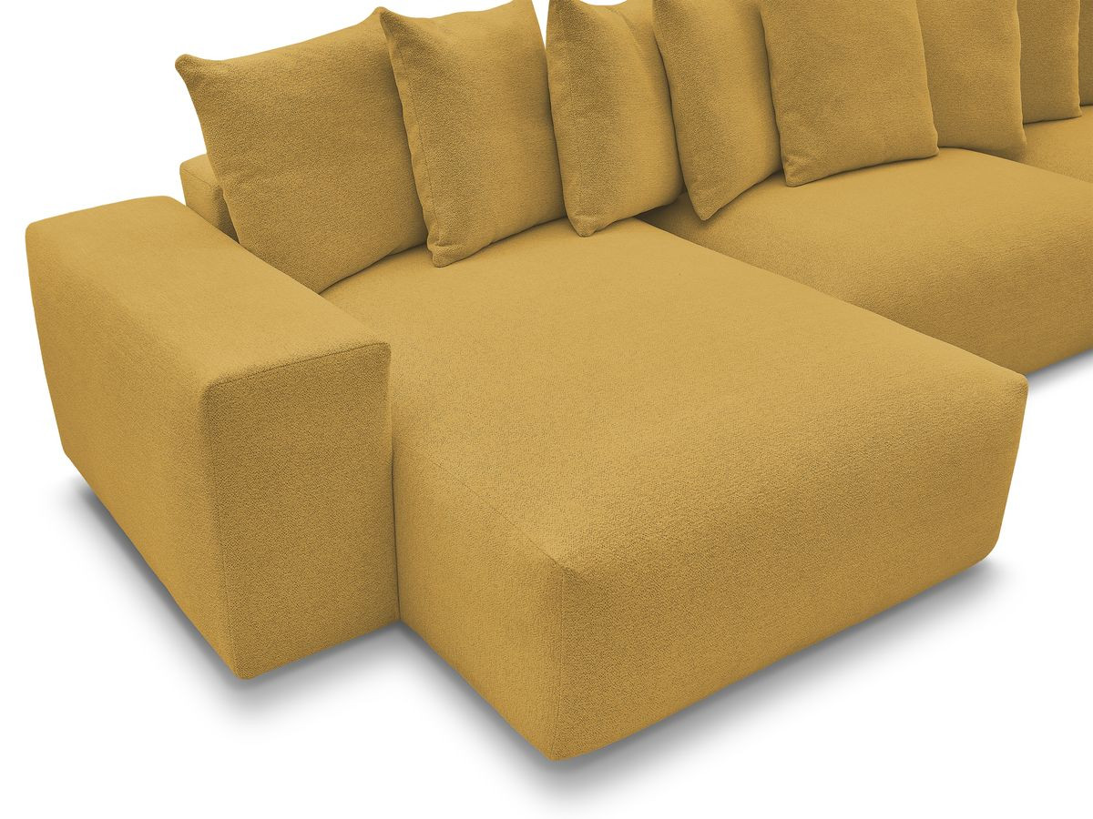 Bobochic Voltaire Wohnlandschaft mit Pouf 420 × 174 cm Melange-Stoff Gelb