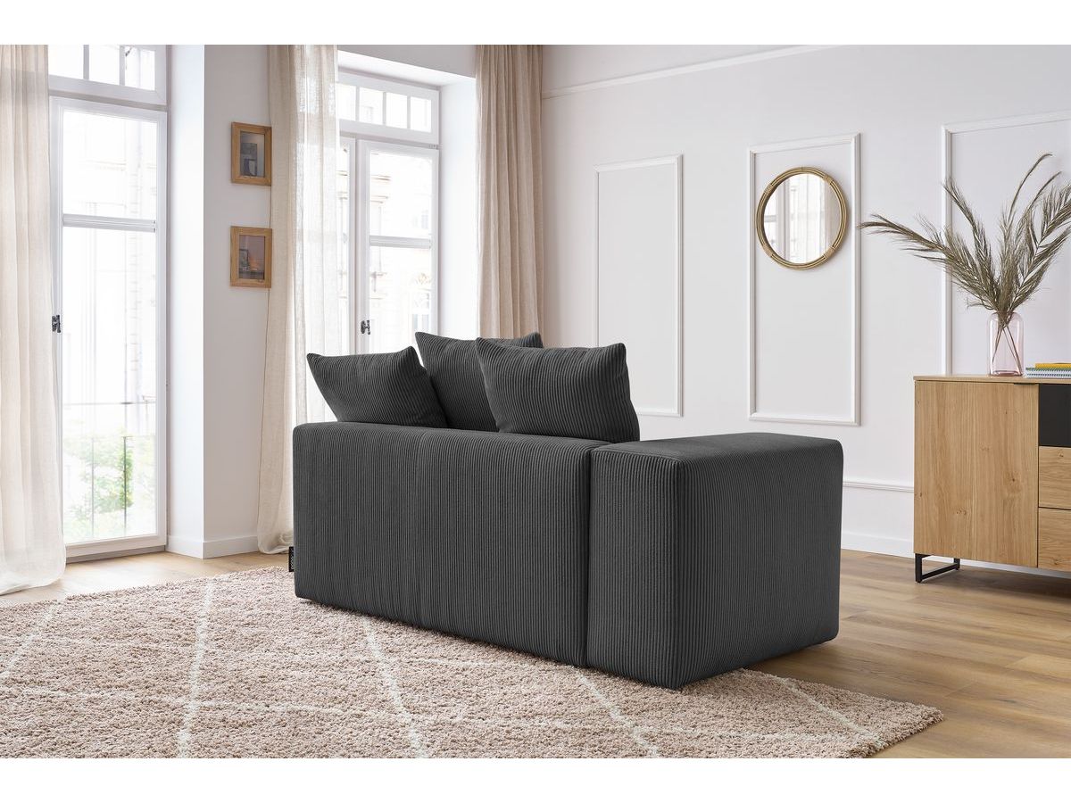 Bobochic Voltaire Sofamodul 2-Sitzer 178 × 100 cm Cordsamt Dunkelgrau Ecke links
