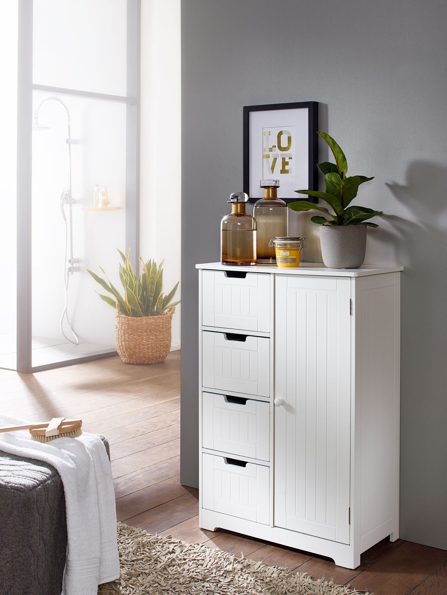 Unterschrank Grebbestad Weiß 56 × 30 × 83 cm