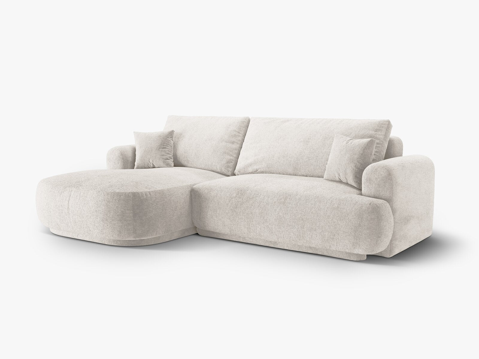 Micadoni Ella Ecksofa 5-Sitzer mit Schlaffunktion Links Strukturierter Stoff Sorella Beige