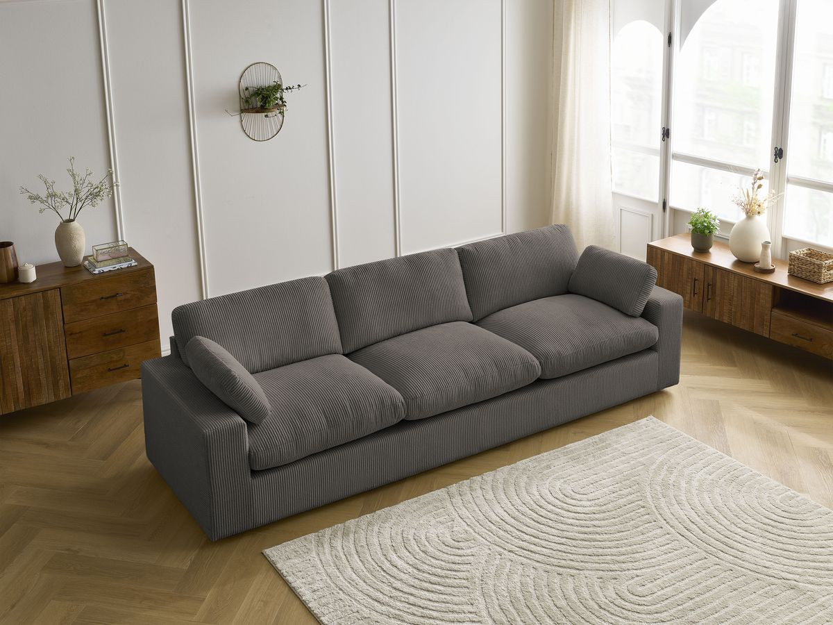 Bobochic Belair Sofa 4-Sitzer Cordsamt Taupe