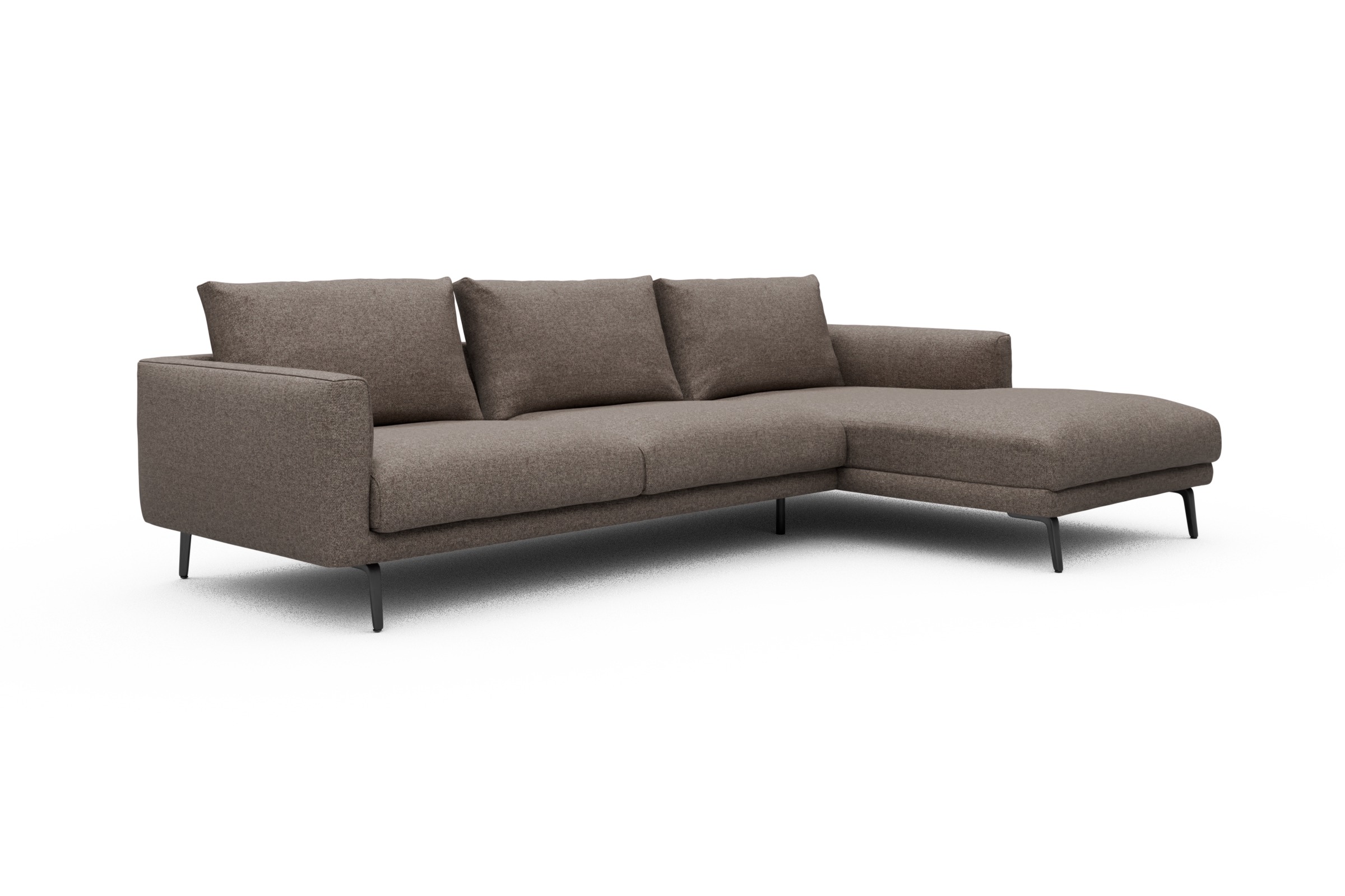 Ecksofa Karl Chaiselongue rechts mit 2,5-Sitzer Sama-Stone