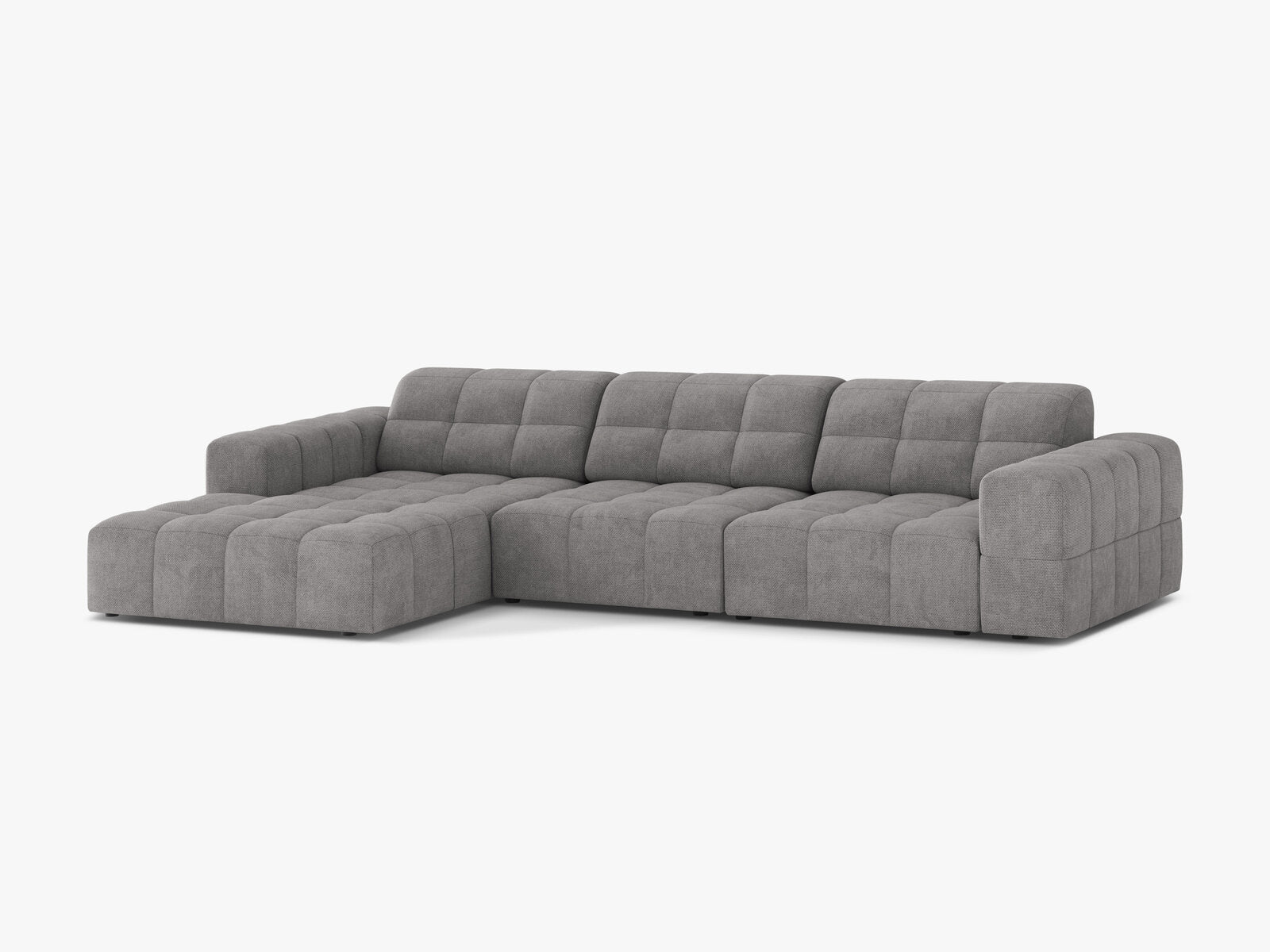 Micadoni Ecksofa Jennifer 4-Sitzer Links Chenille Eden Hellgrau