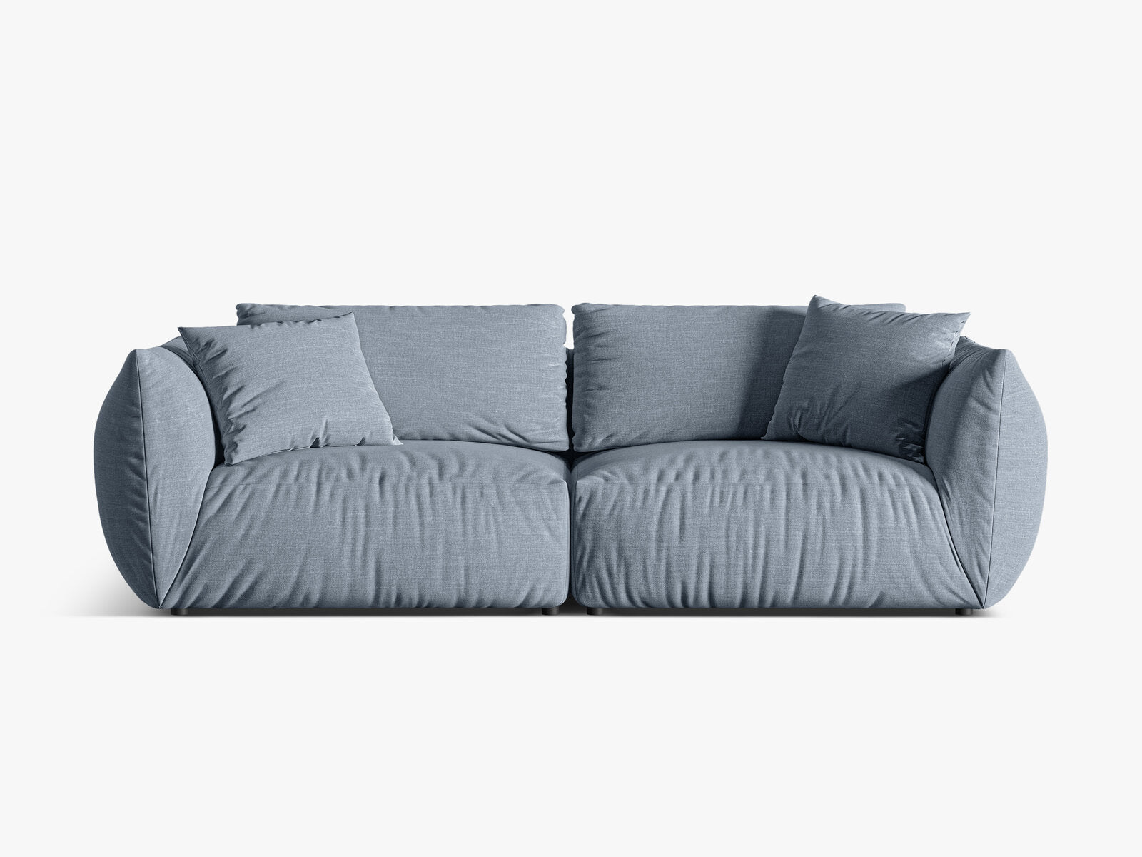 Micadoni Sofa Chris 4-Sitzer Strukturierter Stoff Gedämpftes Blau