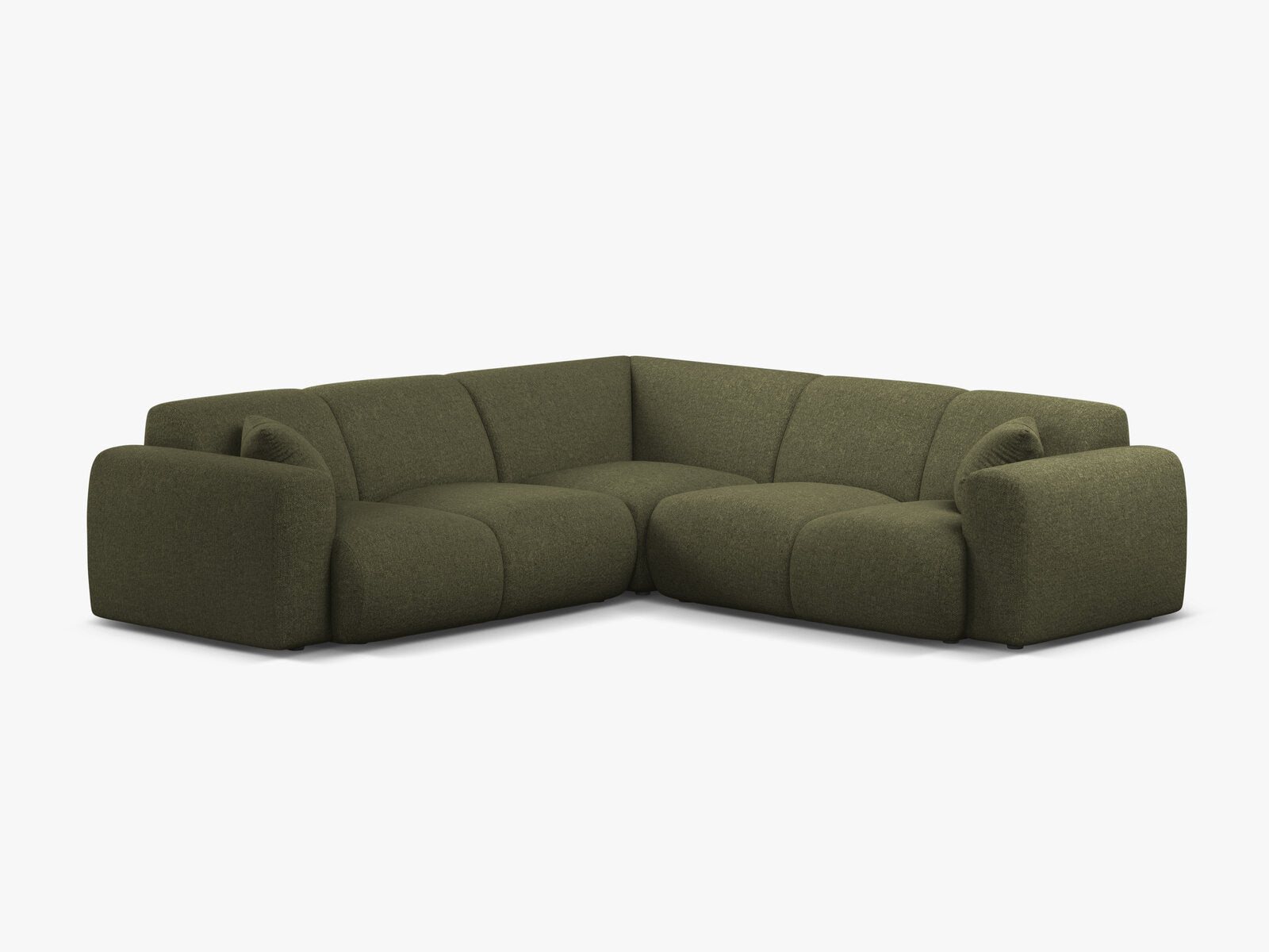 Micadoni Ecksofa Molino 5-Sitzer Chenille Eden Grün
