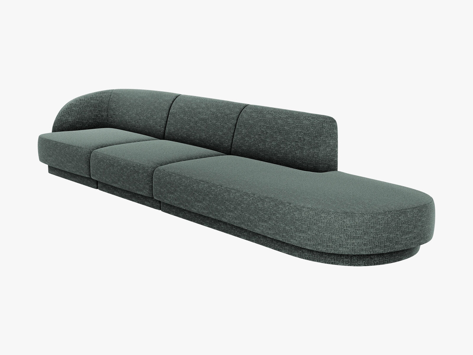 Micadoni Sofa Miley 4-Sitzer Rechts Chenille Haga Petrol