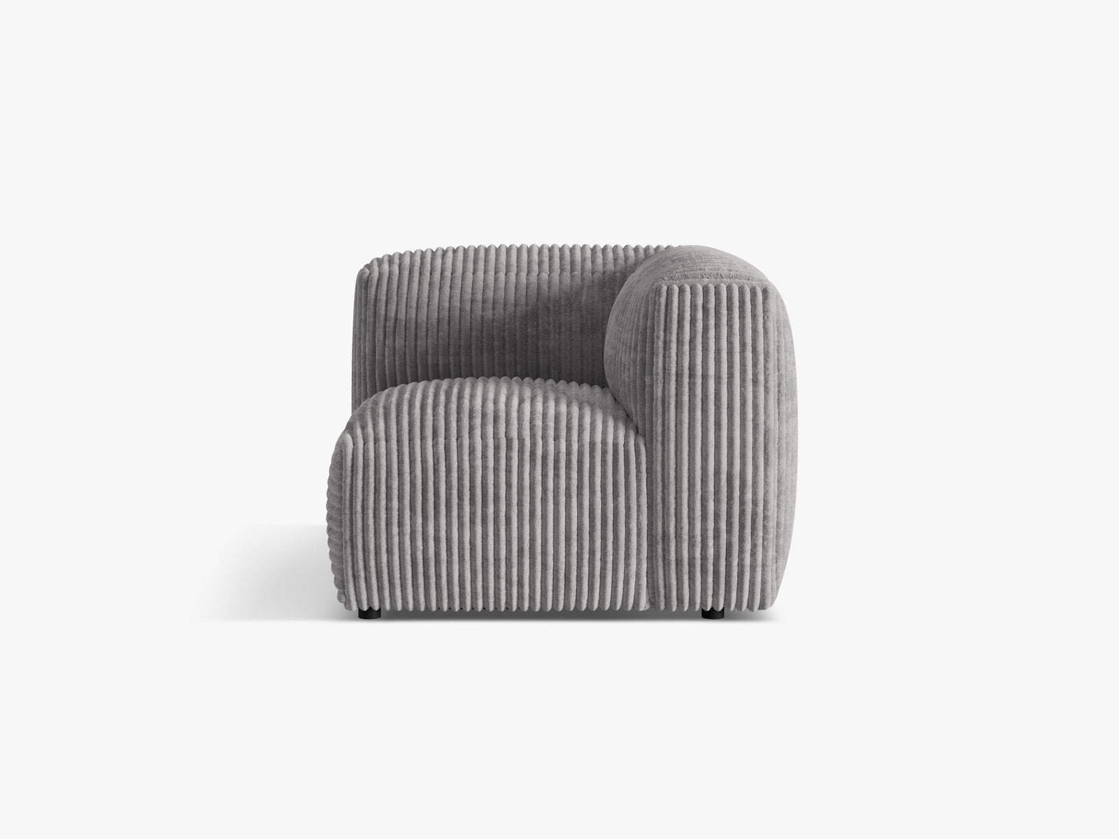 Micadoni Eckmodul Martina 1-Sitzer Klein Kord Tilia Hellgrau