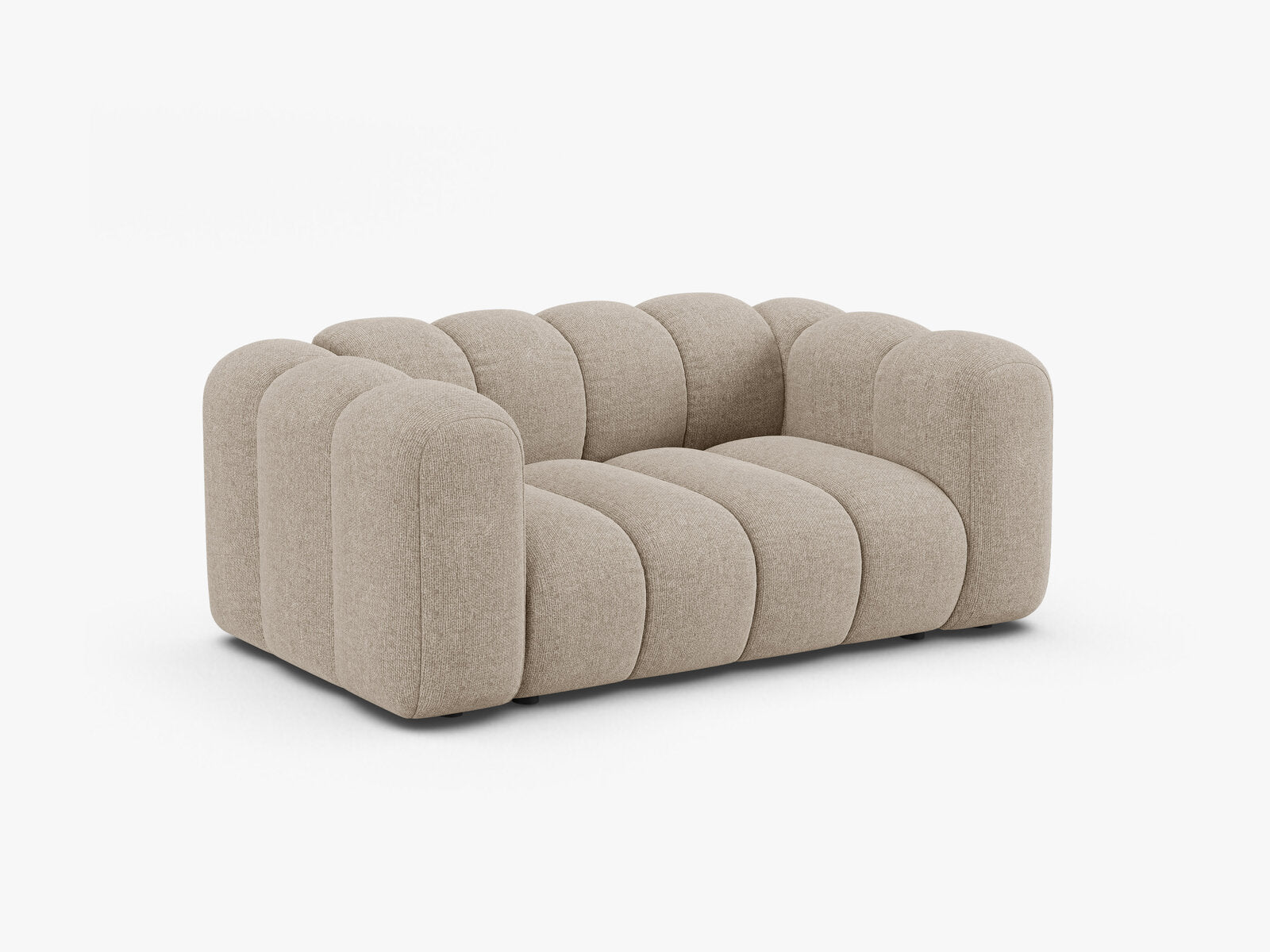 Micadoni Sofa Lupine 2-Sitzer kleine Version Chenille Eden Dunkelbeige