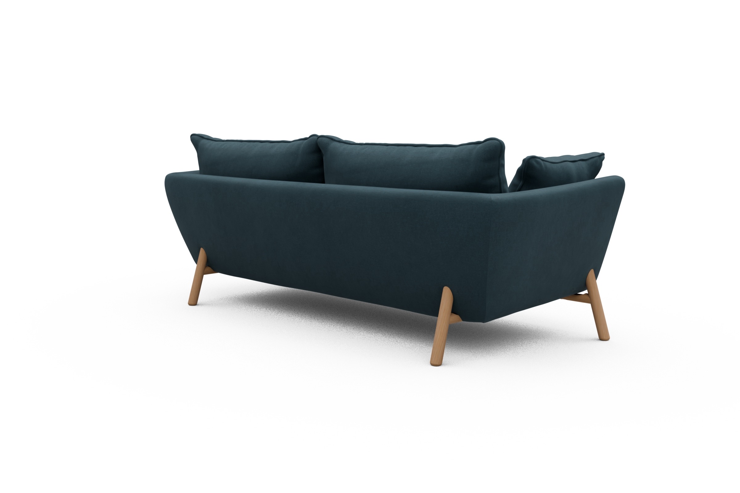 Sofa Emil PREMIUM 3-Sitzer Beinfarbe Eiche Natur Satya-Indigo