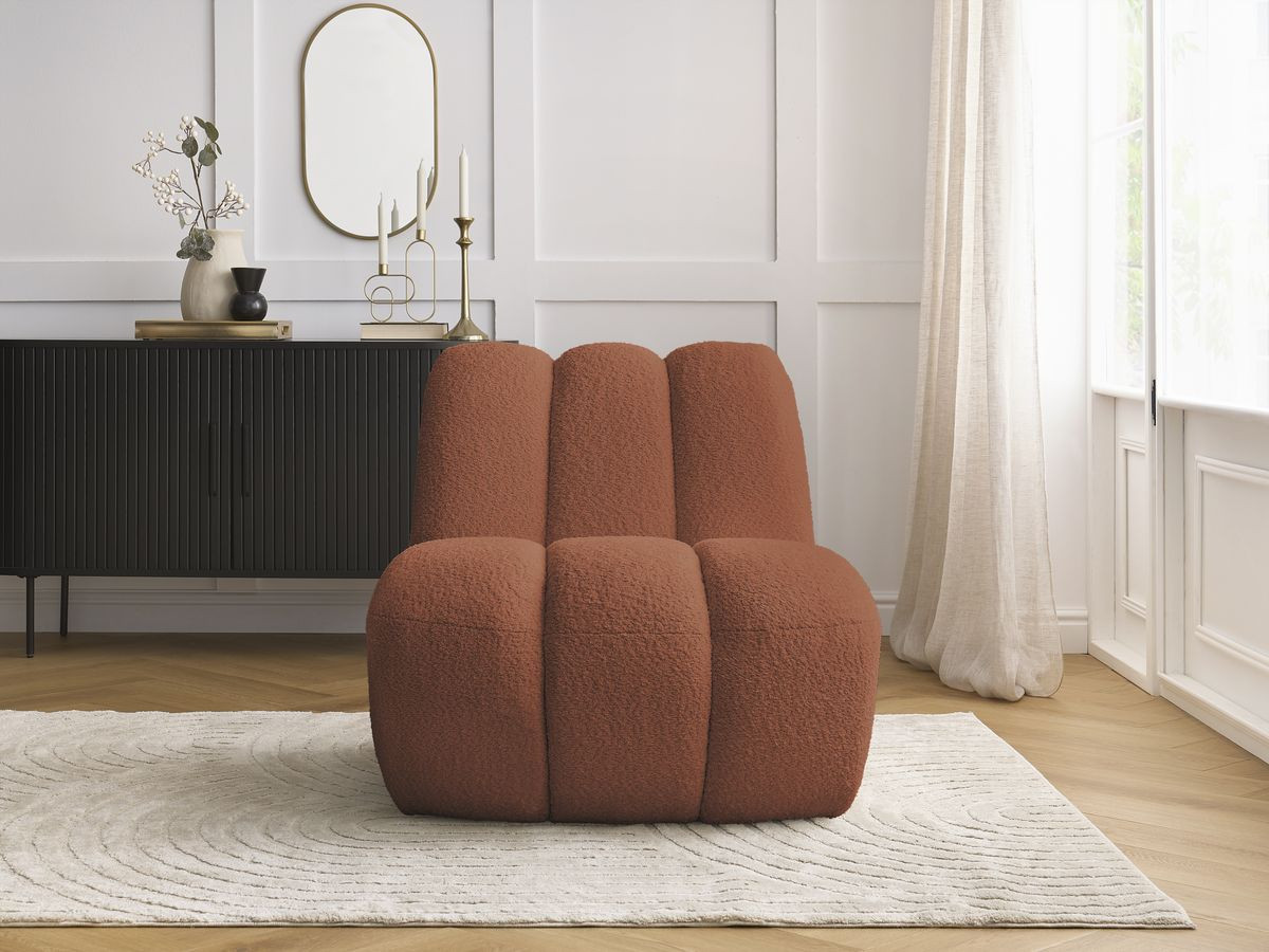 Bobochic Janissaire Sessel 81 × 90 cm Bouclé-Stoff Orange