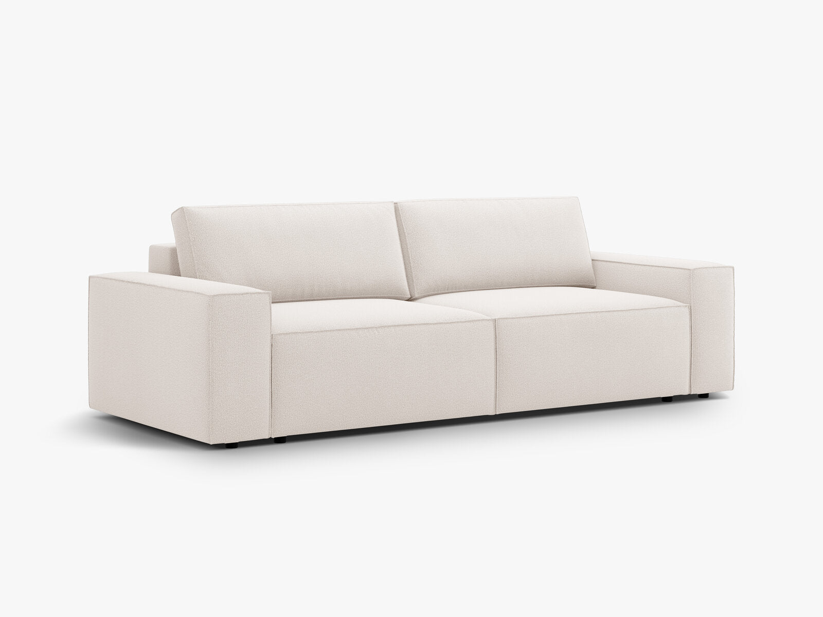 Micadoni Schlafsofa Jodie 3-Sitzer Strukturierter Stoff Megan Helles Beige