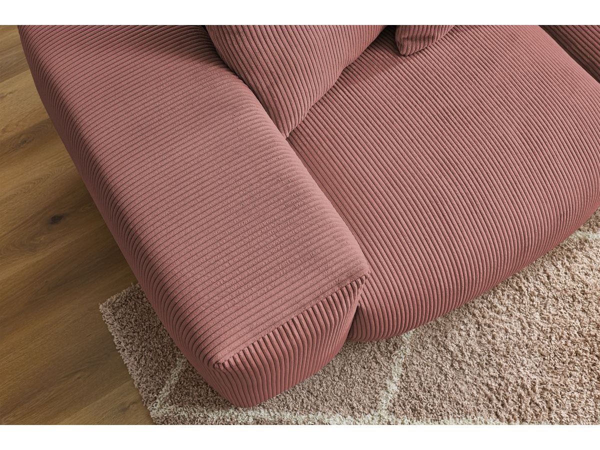Bobochic Voltaire Sofa 3-Sitzer 248 × 100 cm Cordsamt Rosa