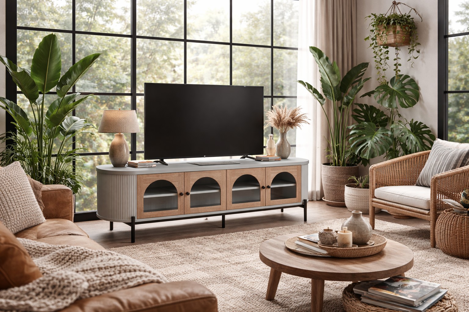 Livin Hill TV-Kommode Stilig 200 × 40 × 60 cm Hellgrau