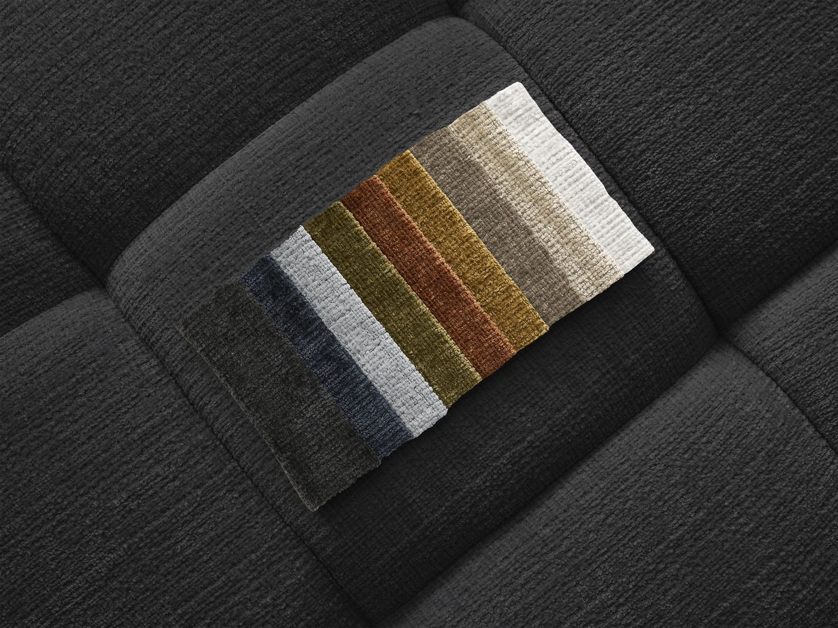 Bobochic Ivane Ecksofa Strukturstoff Schwarz Ecke links