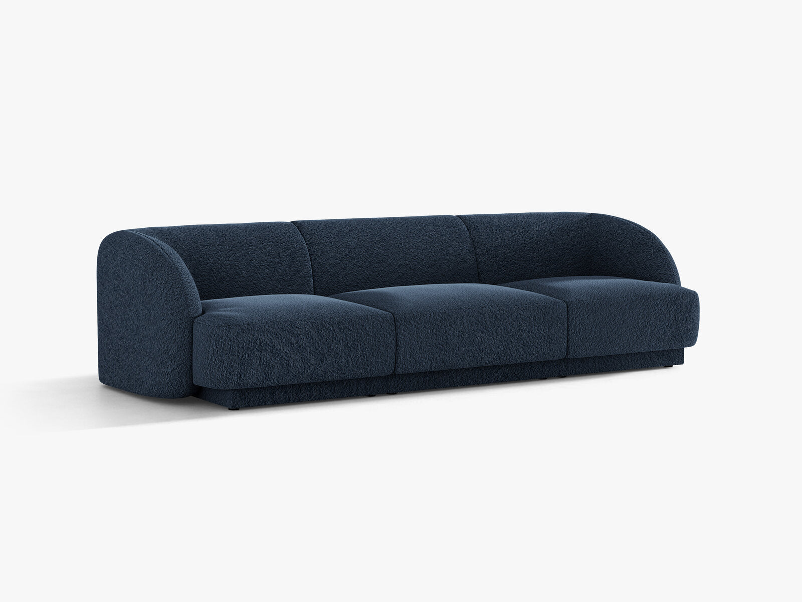 Micadoni Sofa Miley 3-Sitzer Boucle Baloo Dunkelblau