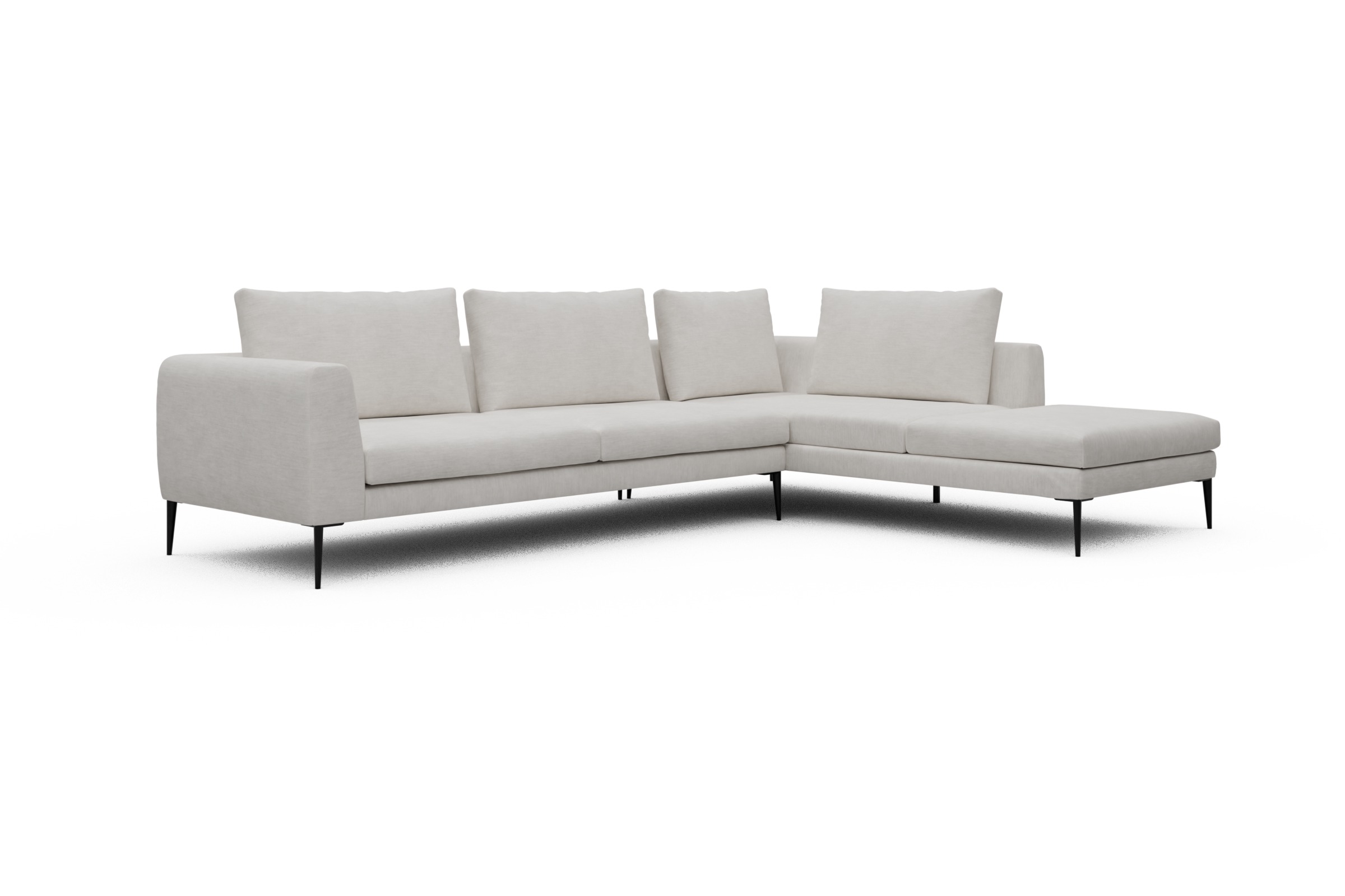 Ecksofa Paul Relax-Ecke links mit 3-Sitzer Vivus-Dusty-Off-White