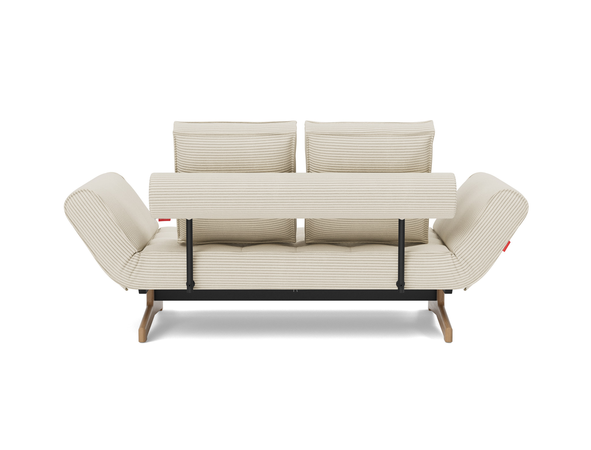 Tagesbett Ghia Kord Corduroy 594-Ivory Beine Eiche