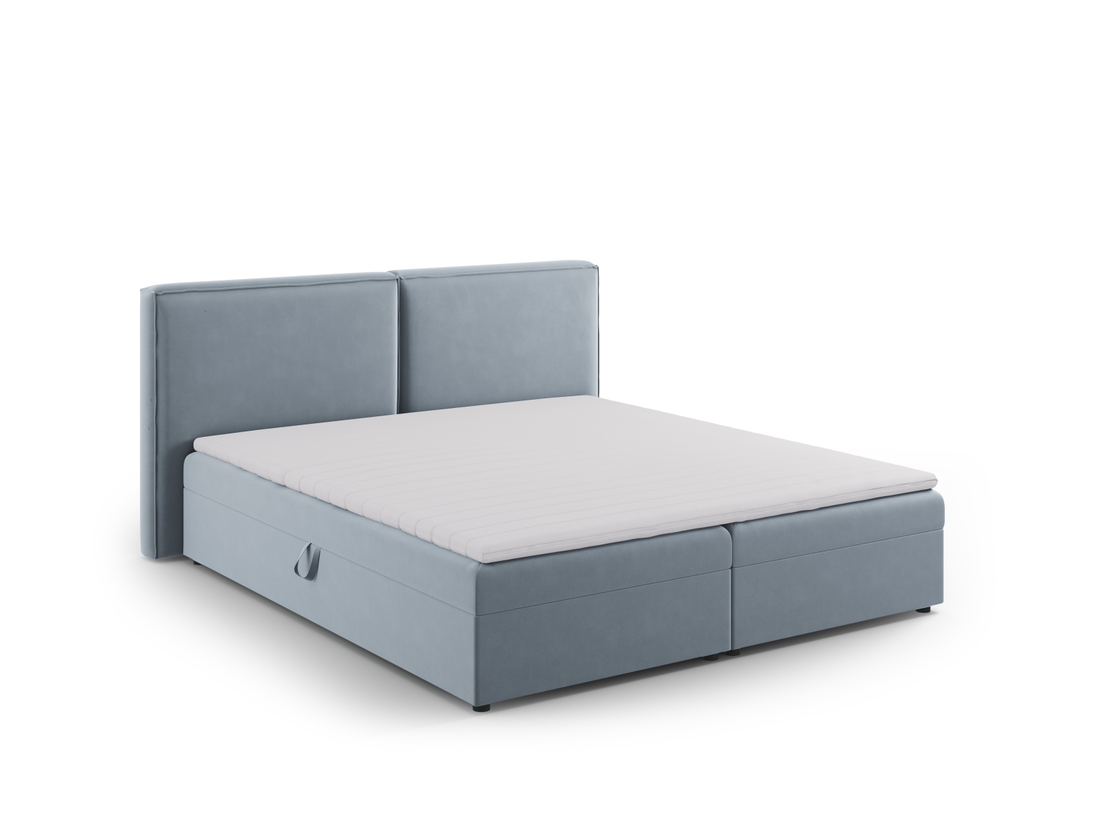 Cosmopolitan Design Boxspringbett Arendal 180x200 Samt Bluvel Hellblau