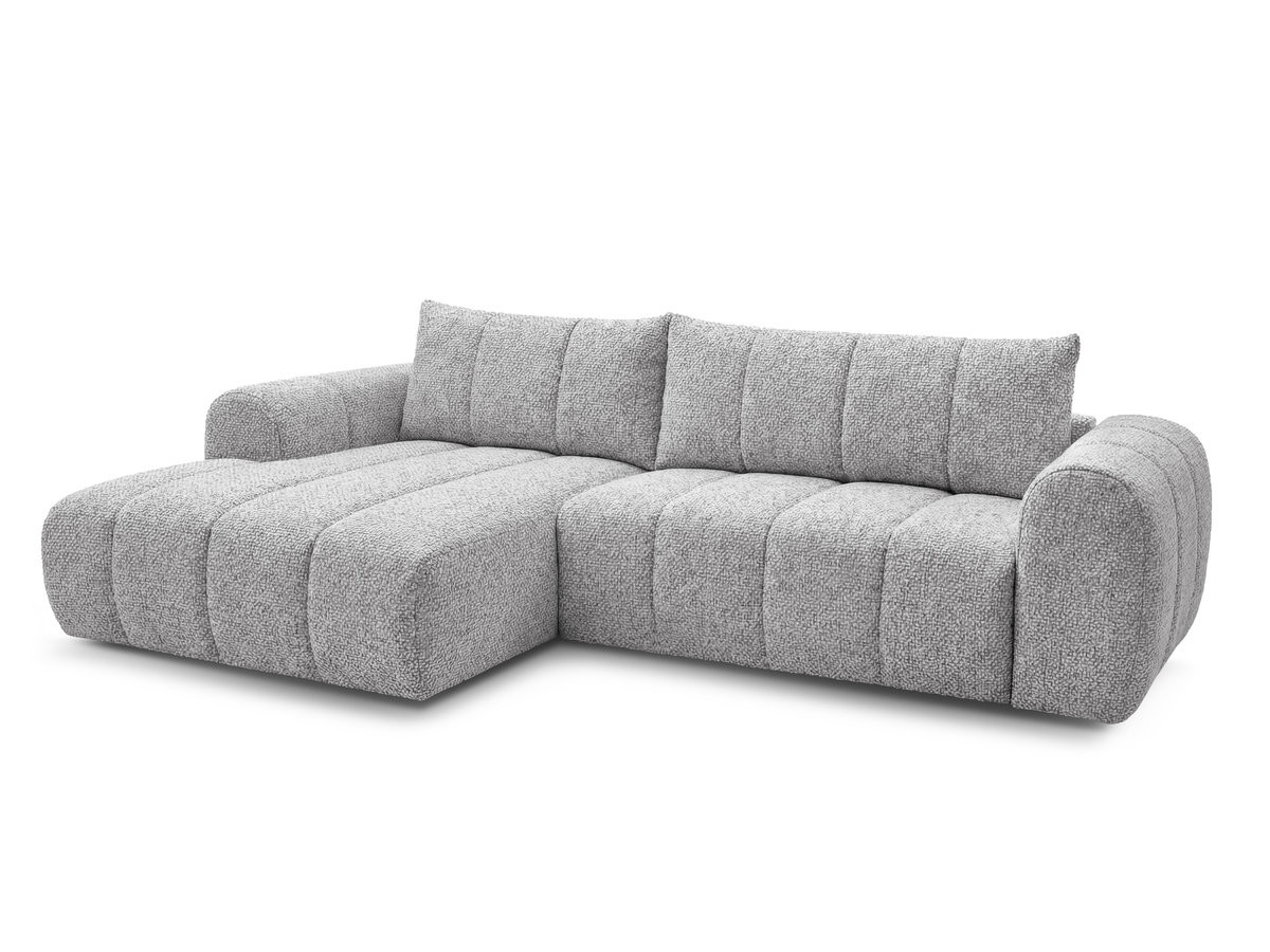 Bobochic Nesty Ecksofa 272 cm Melange-Stoff Hellgrau Ecke links
