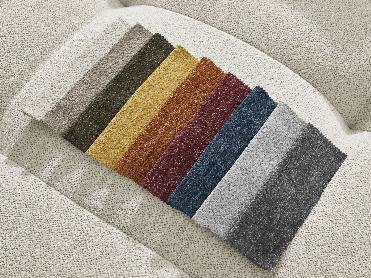 Bobochic Roxelane Ecksofa mit Schlaffunktion und Bettkasten 258 × 150 cm Melange-Stoff Weiß Ecke rechts