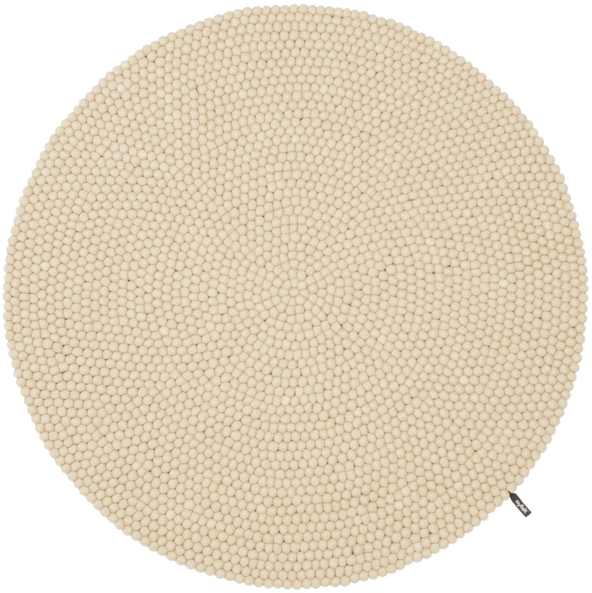 myfelt Levi Filzkugelteppich Beige rund Ø 50 cm