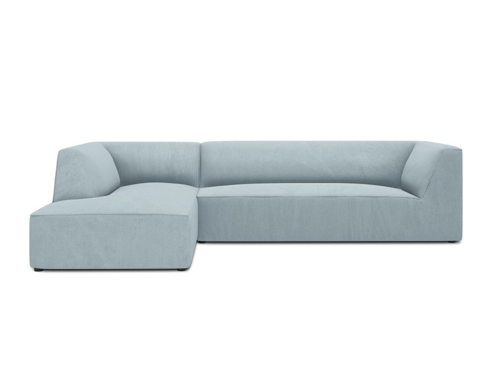 Cosmopolitan Design Ecksofa Siena 4-Sitzer Kord Scala Hellblau Links