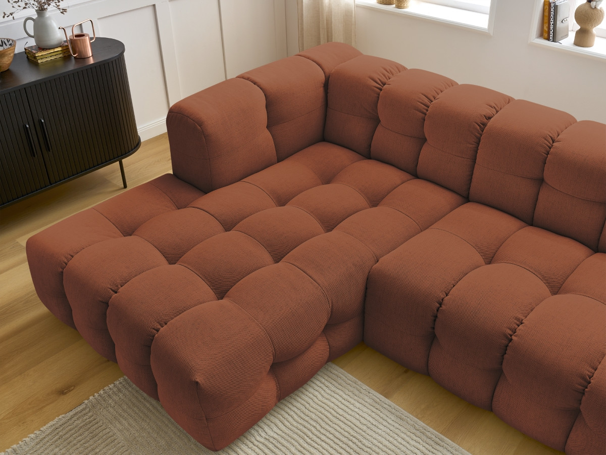 Bobochic Cloud Ecksofa 288 × 184 cm Stoff Orange Ecke links
