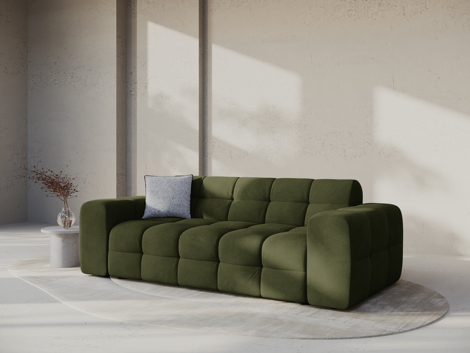 Micadoni Sofa Kendal 3-Sitzer Samt Armeegrün