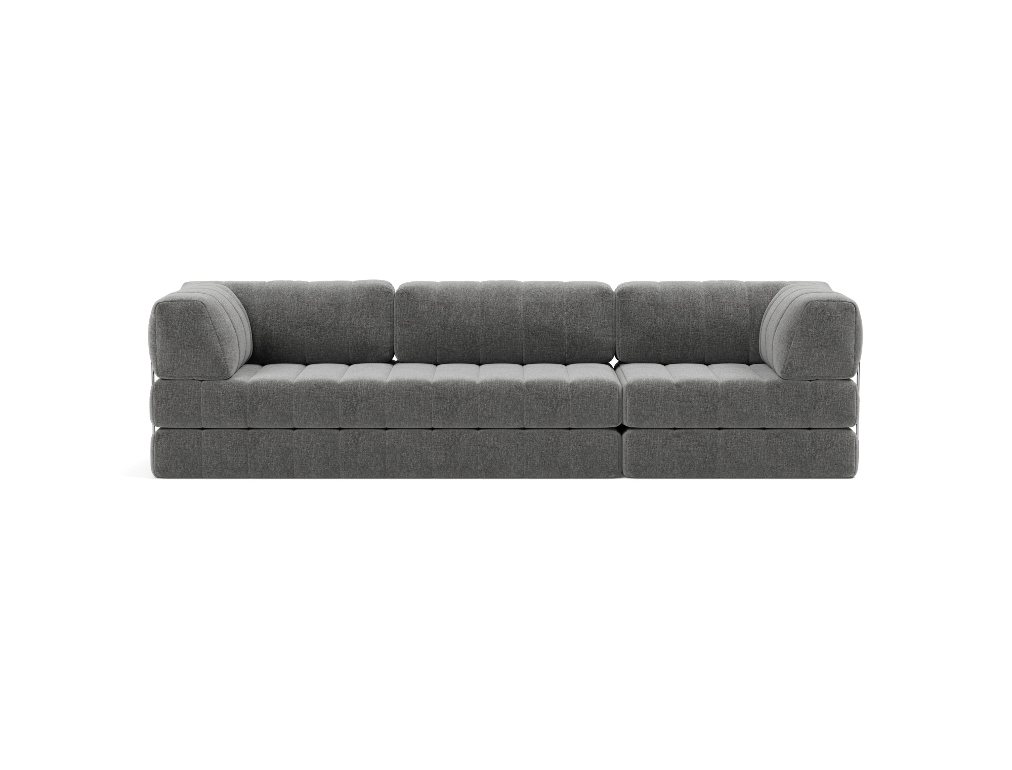 Schlafsofa CozyPad Grand mit Armlehnen Strukturierter Stoff Twist 563-Charcoal