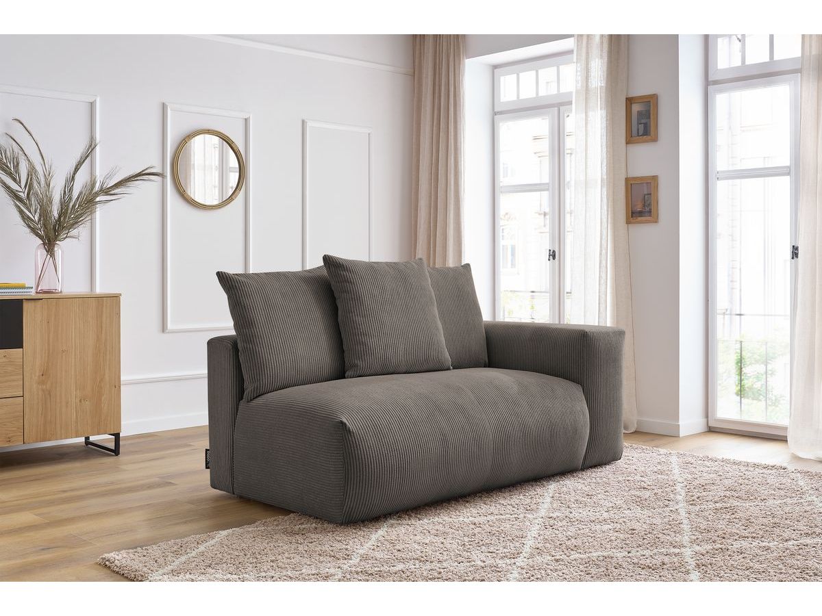Bobochic Voltaire Sofamodul 2-Sitzer 178 × 100 cm Cordsamt Taupe Ecke rechts
