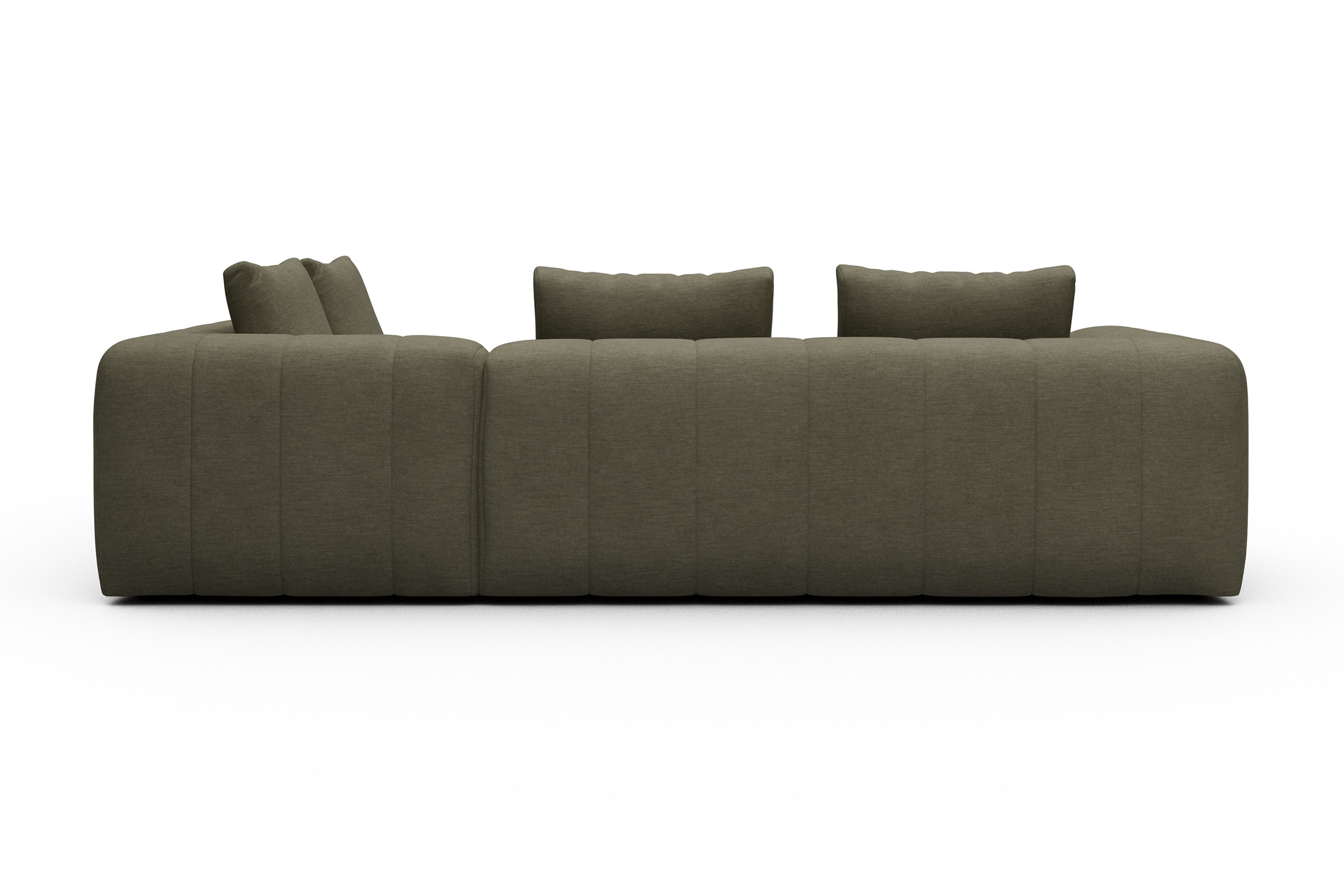 Ecksofa Hugo 2x 2,5-Sitzer Armlehne links Vivus-Dusty-Olive