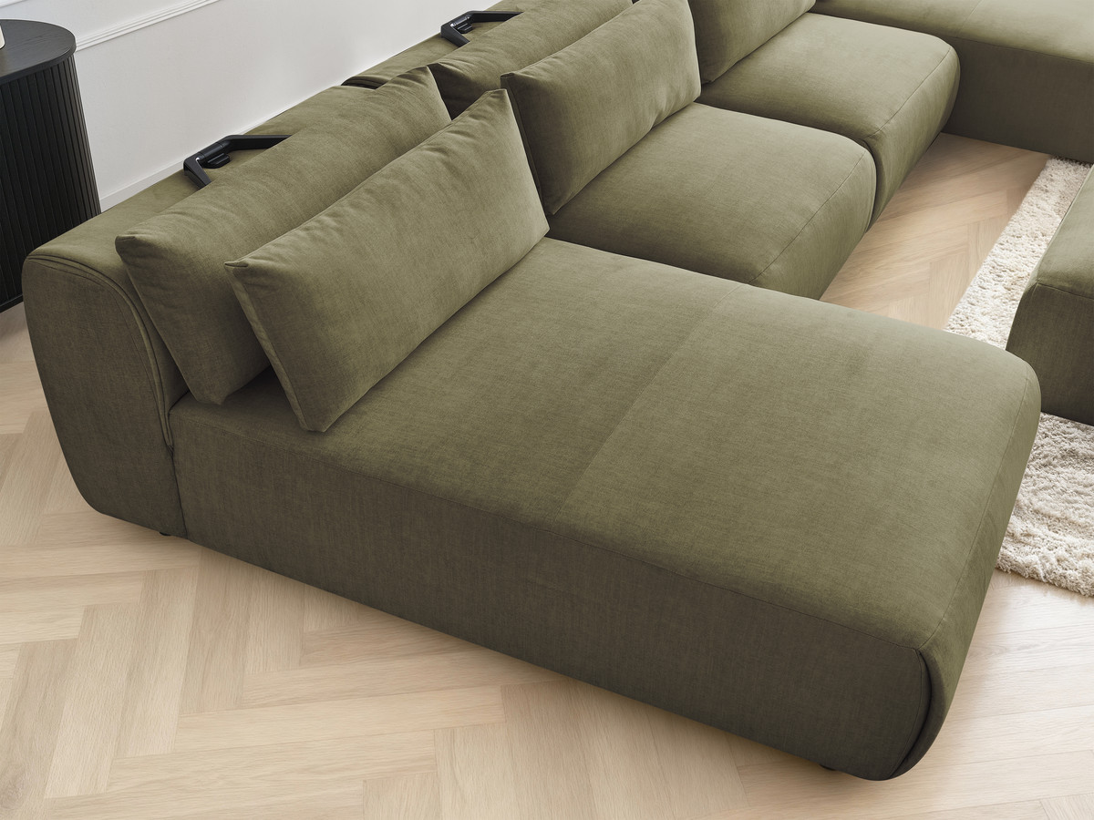 Bobochic Jana Wohnlandschaft mit kleinem Pouf Samt Grün