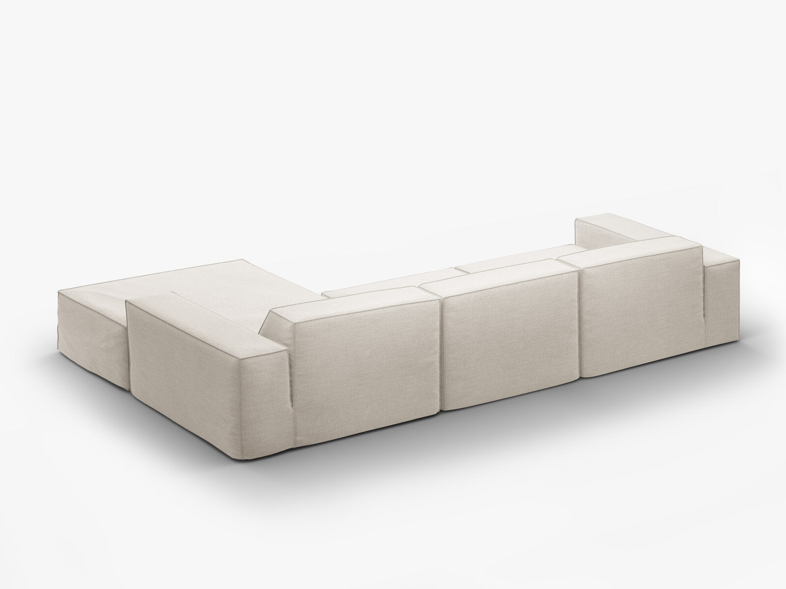 Micadoni Ecksofa Jodie 4-Sitzer Rechts Strukturierter Stoff Lins Natur