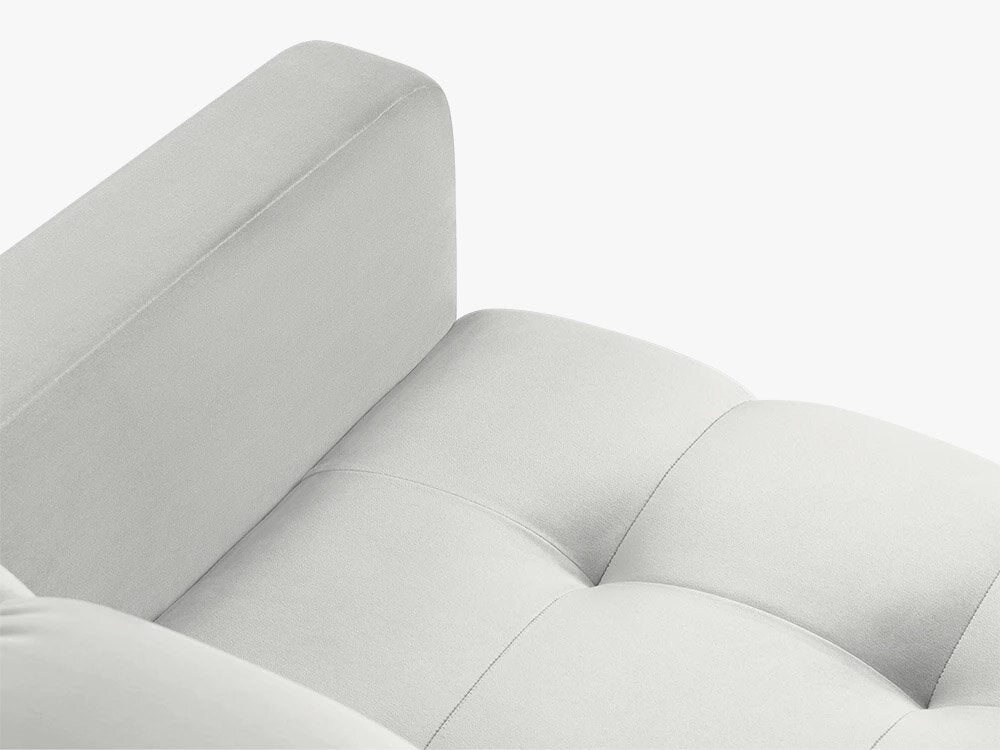 Micadoni Ecksofa Mamaia 5-Sitzer Rechts Samt Bluvel Silber schwarze Beine